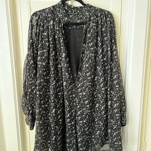 Zara black and white floral romper